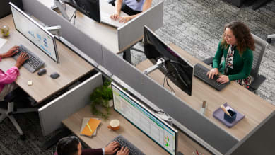 People working comfortably in the workspace